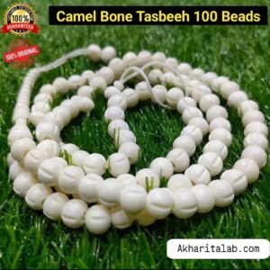 100% Genuine Camel Bone Tasbih: 100 Round Prayer Beads (8mm Size)