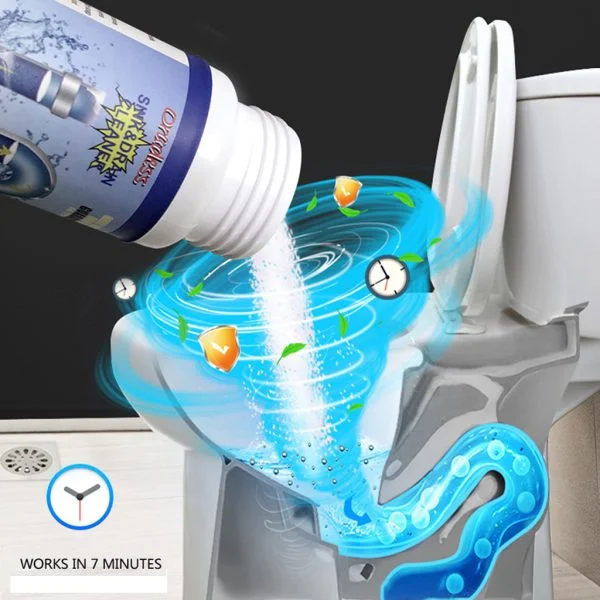 Powerful Foaming Drain Cleaner Powder: Unclogs Toilets, Sinks & Pipes Fast